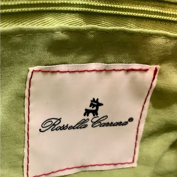 Vintage Rosella Carrara Green Straw Tote Wood Handle Large Unused Perfect Condit - Picture 13 of 14